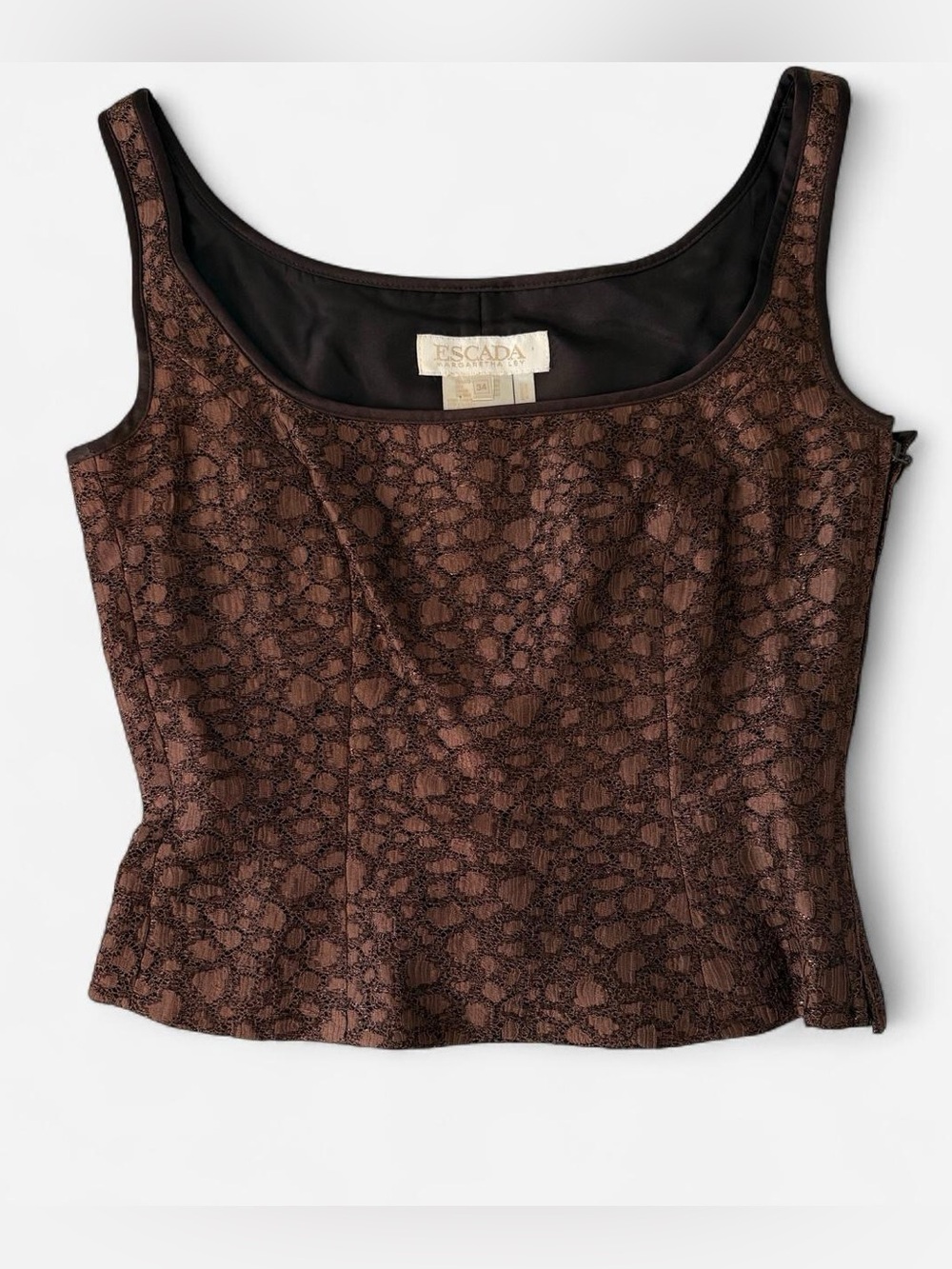 Escada Margaretha Ley Brown Lace Vintage Top